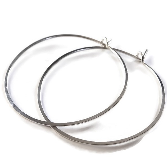 Medium/Mid Sized Classic Wire Hoop Earrings - Picture 5 of 14